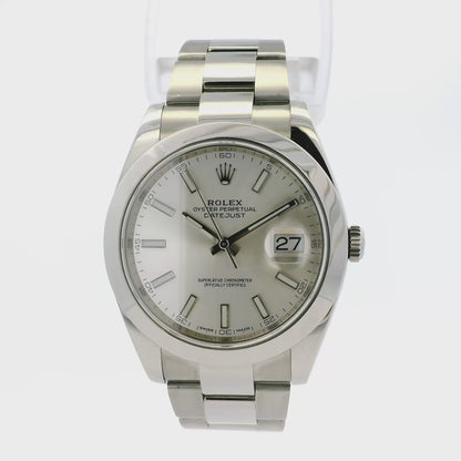 Rolex Datejust 126300 Stainless Oystersteel with Silver Stick Dial Watch