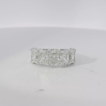 18k White Gold 5.04ctw 5 Stone Diamond Wedding Band