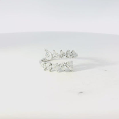 14k White Gold 1.15ctw Marquise Cut Bypass Ring