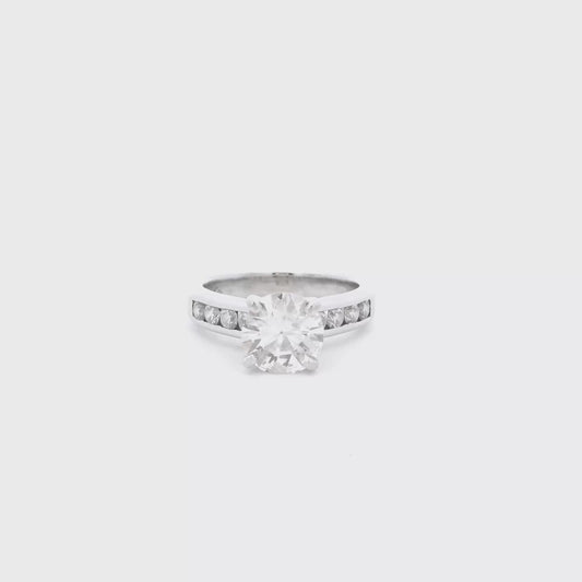 14k White Gold Gabriel &Co 1.6ct Natural Round Brilliant Cut Engagement Ring