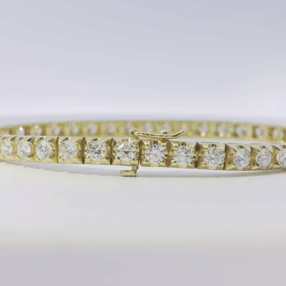 14k Yellow Gold 5.00ctw Natural Round Brilliant Diamond Tennis Bracelet