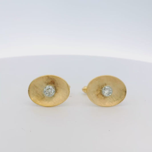 14k Yellow Gold Cone 0.75ct Diamond Cufflinks