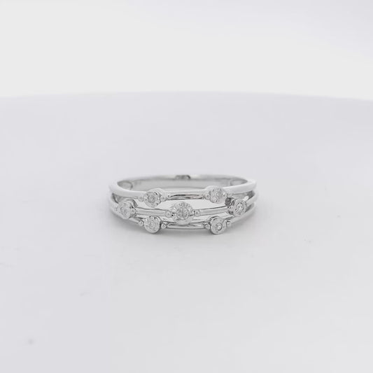 10k White Gold 0.27ctw Diamond Layered Ring