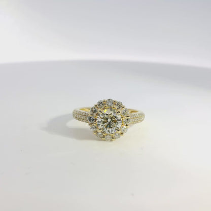 14k Yellow Gold 1.01ct Round Brilliant Diamond Engagement Ring