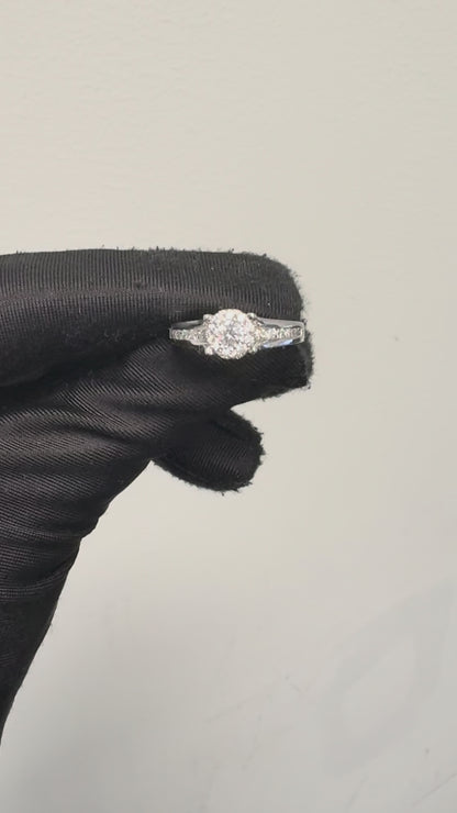 14k White Gold 0.33ct Natural Round Diamond Engagement Ring