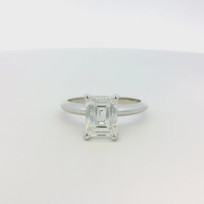 18k White Gold 2.40ct GIA-Certified Emerald-Cut Diamond Engagement Ring