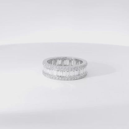 14k White Gold 3.21ctw Mixed Cut Diamond Eternity Band