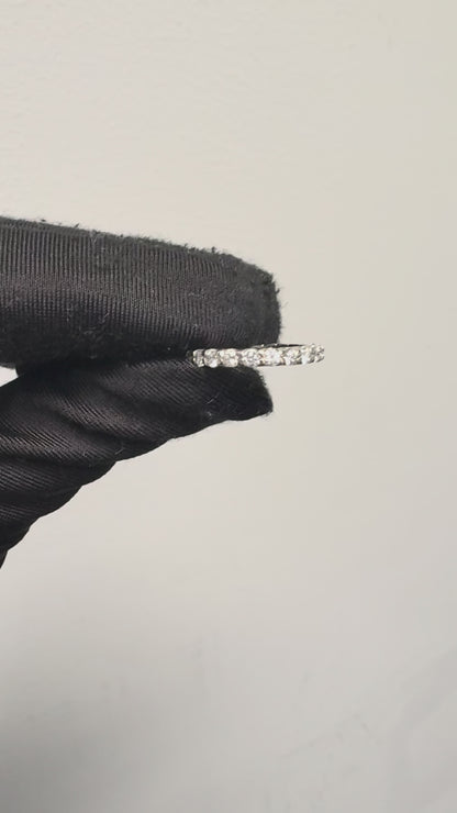 14k White Gold 1.1ctw Natural Round Diamond Engagement Wedding Eternity Band Ring