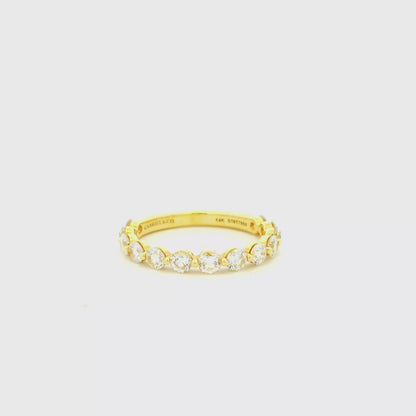 Gabriel & Co. 1.10ctw 14K Yellow Gold Single Prong Diamond Anniversary Wedding Band