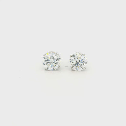 14K White Gold GIA Certified Earrings Set