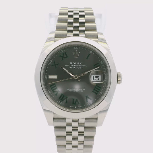 Rolex 126300 Datejust 41mm Wimbledon on Jubilee Bracelet Watch