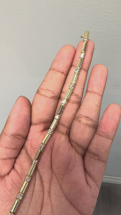 14k Yellow Gold Approximately 1.7ctw of Natural Diamond Bracelet