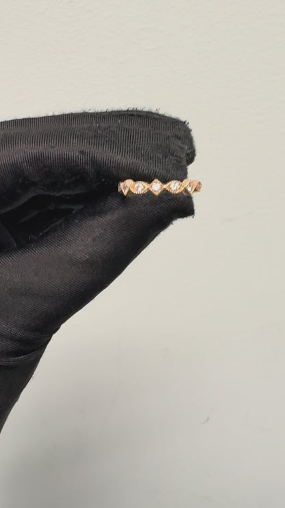 14k Rose Gold approx. 0.20ctw Diamond Stackable Ring