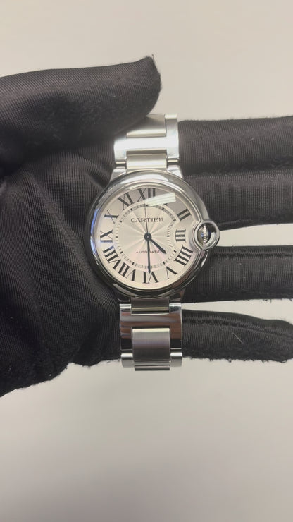 Cartier Ballon Bleu Stainless Steel 36mm Silver Dial Watch
