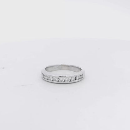 14k White Gold Gabriel &Co 0.54ctw Round Brilliant Cut Diamond Channel-Set Ring