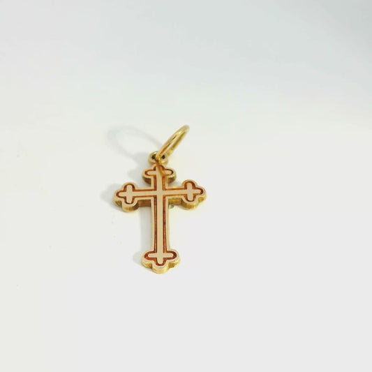 18k Yellow Gold Orthodox Cross Pendant