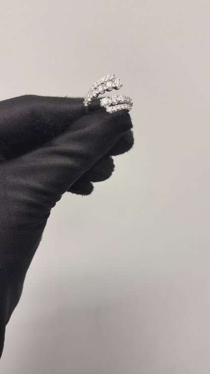 Gabriel and Co. 14k White Gold Double Row 1.48ctw Diamond Bypass Ladies Ring