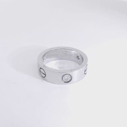 Cartier 18k White Gold 3 Diamond Love Ring