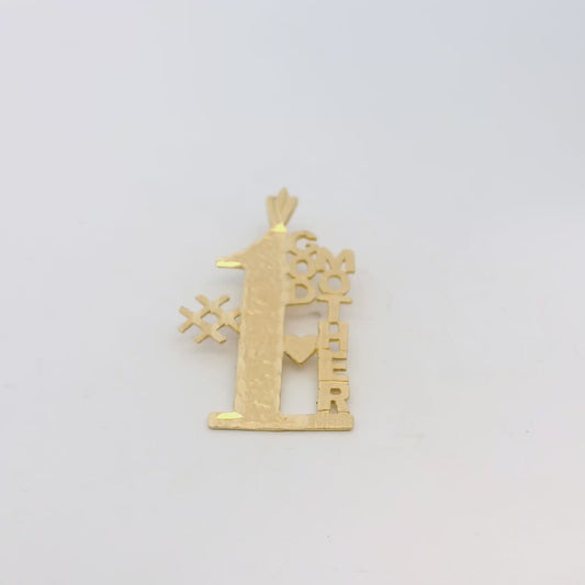14k Yellow Gold "#1 Godmother" Pendant