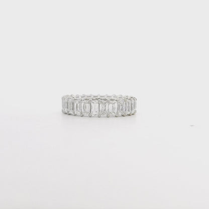 18k White Gold 4.35ctw Triple Cut Diamond Eternity Band Ring
