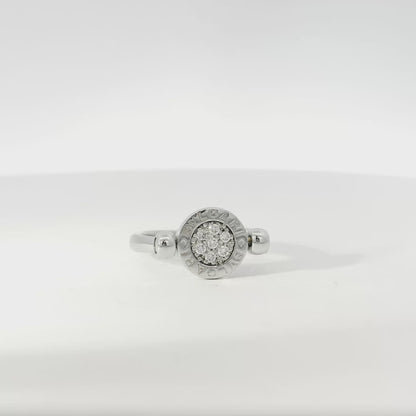 Bvlgari 18k White Gold 0.04ctw Diamond Flip Ring