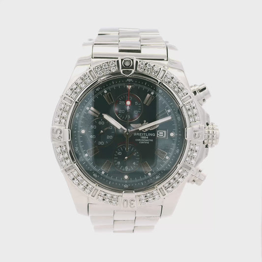 Breitling A13370 Stainless Steel with Blue Chrono Dial Watch