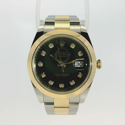 Rolex 126303 Datejust 18k Yellow Gold and Stainless Steel Black Diamond Dial on Oyster Bracelet Watch