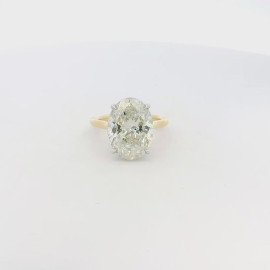 18k Yellow Gold GIA Certified 7.01ct Oval Brilliant Cut Ring