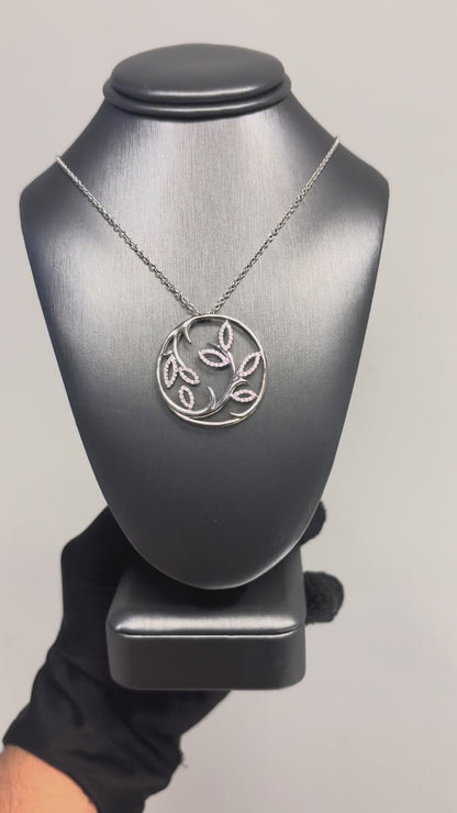 Gabriel & Co. 14k White Gold 0.33ctw Diamond Fashion Leaf Pendant Necklace