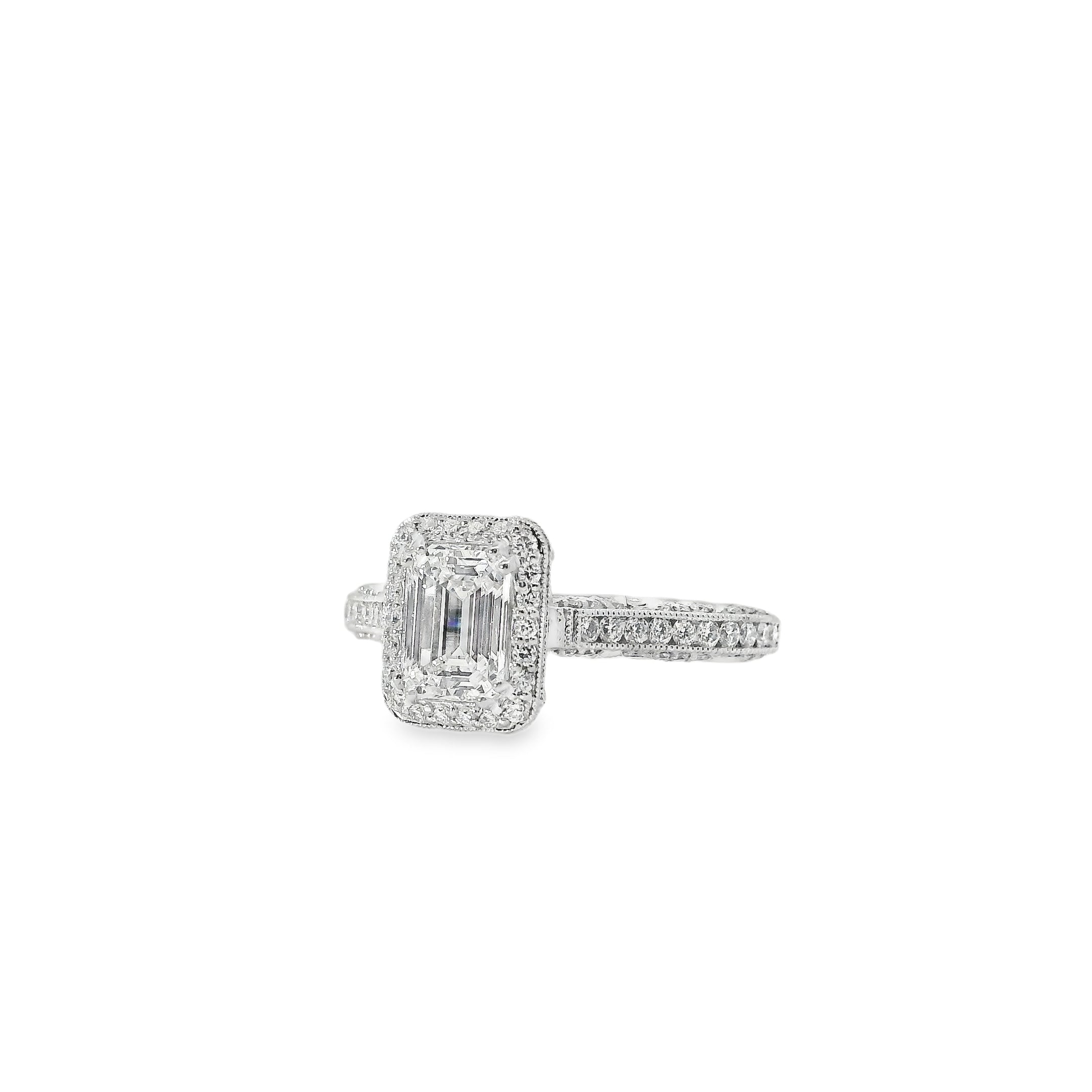 18k White Gold GIA Certified 1.01ct Diamond Engagement Ring