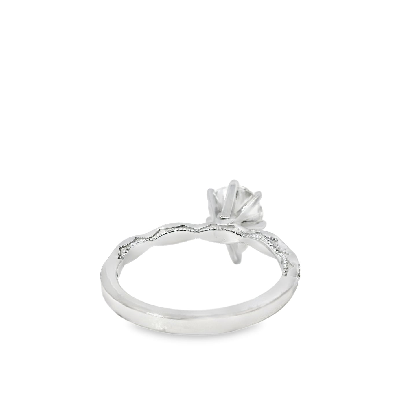 18k White Gold GIA Certified 1.71ct Pear Cut Diamond Engagement Ring