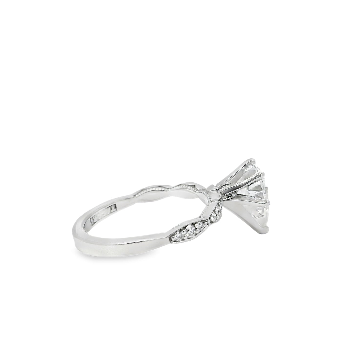 18k White Gold GIA Certified 1.71ct Pear Cut Diamond Engagement Ring
