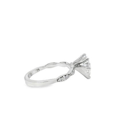 18k White Gold GIA Certified 1.71ct Pear Cut Diamond Engagement Ring