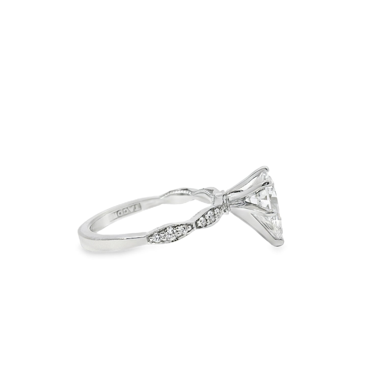 18k White Gold GIA Certified 1.71ct Pear Cut Diamond Engagement Ring