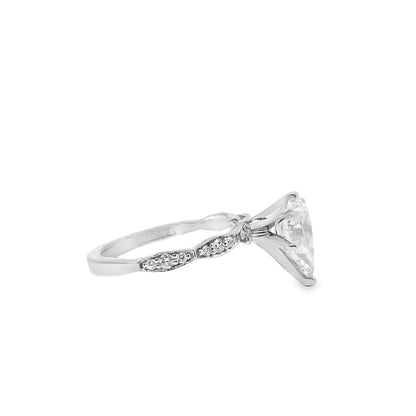 18k White Gold GIA Certified 1.71ct Pear Cut Diamond Engagement Ring