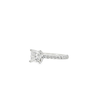 18k White Gold 1.93ctw Princess Cut Diamond Engagement Ring