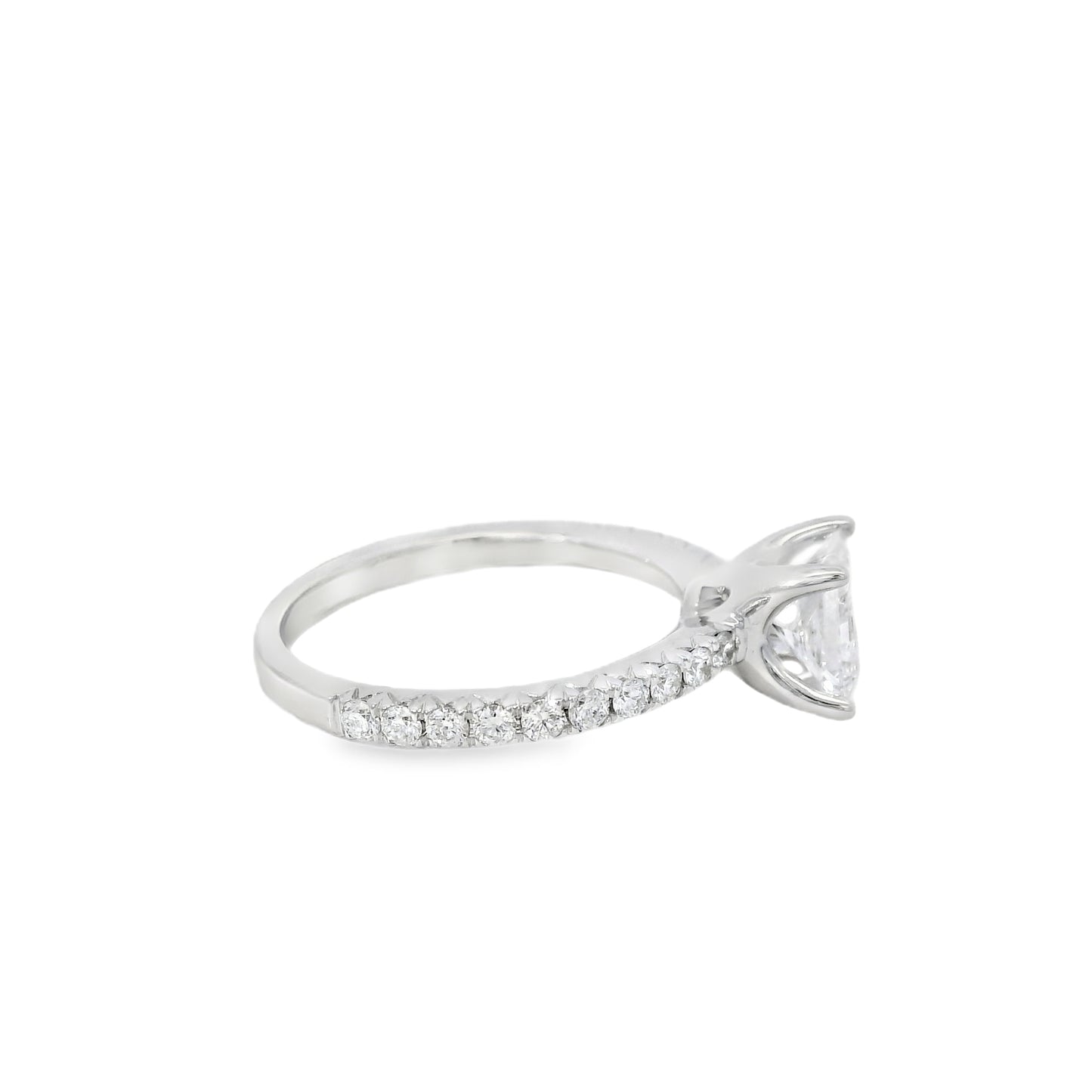 18k White Gold 1.93ctw Princess Cut Diamond Engagement Ring