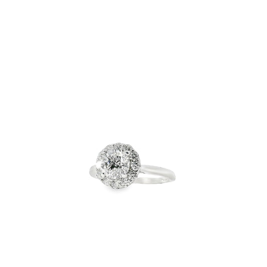 14k White Gold GIA Certified 1.02ct Round Brilliant Cut Diamond Engagement Ring