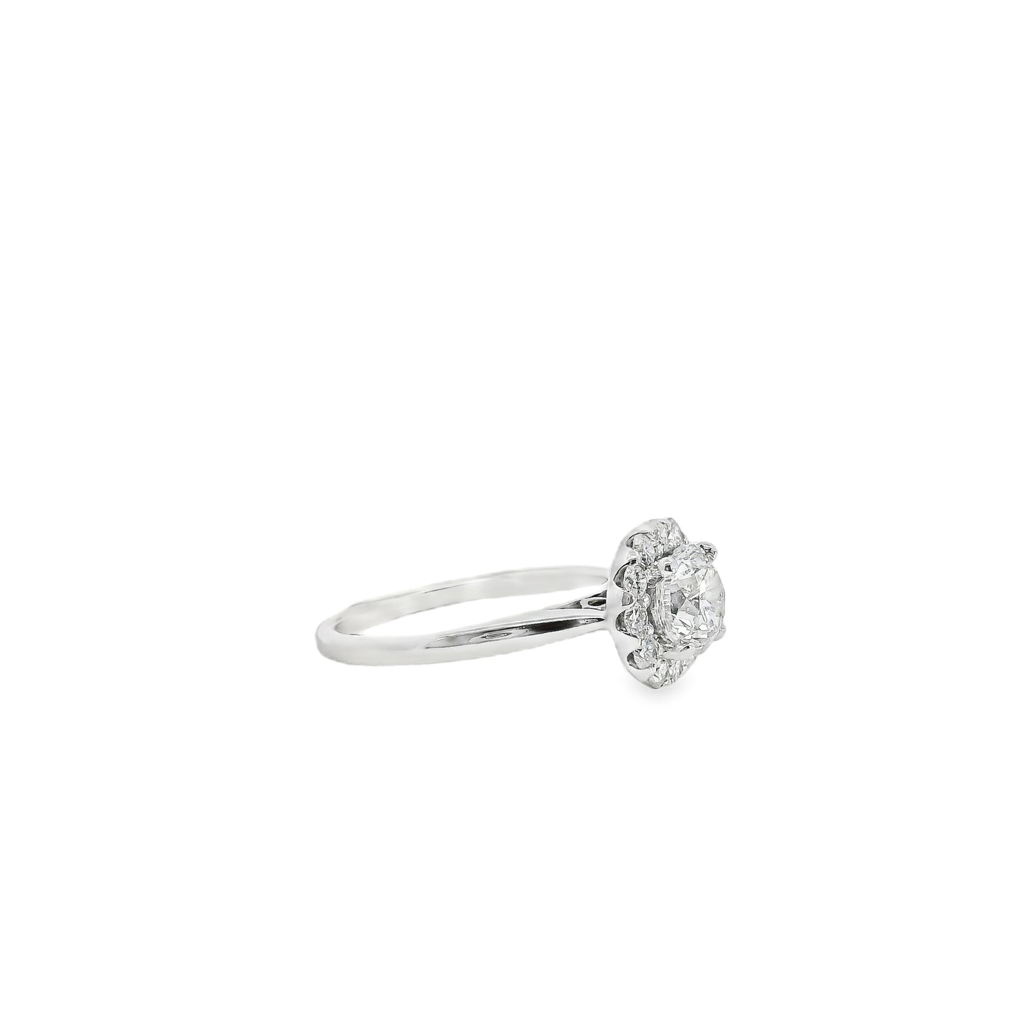 14k White Gold GIA Certified 1.02ct Round Brilliant Cut Diamond Engagement Ring