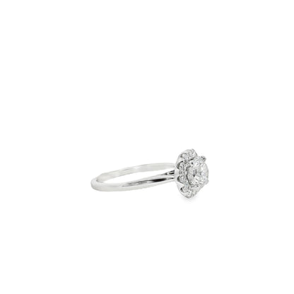 14k White Gold GIA Certified 1.02ct Round Brilliant Cut Diamond Engagement Ring