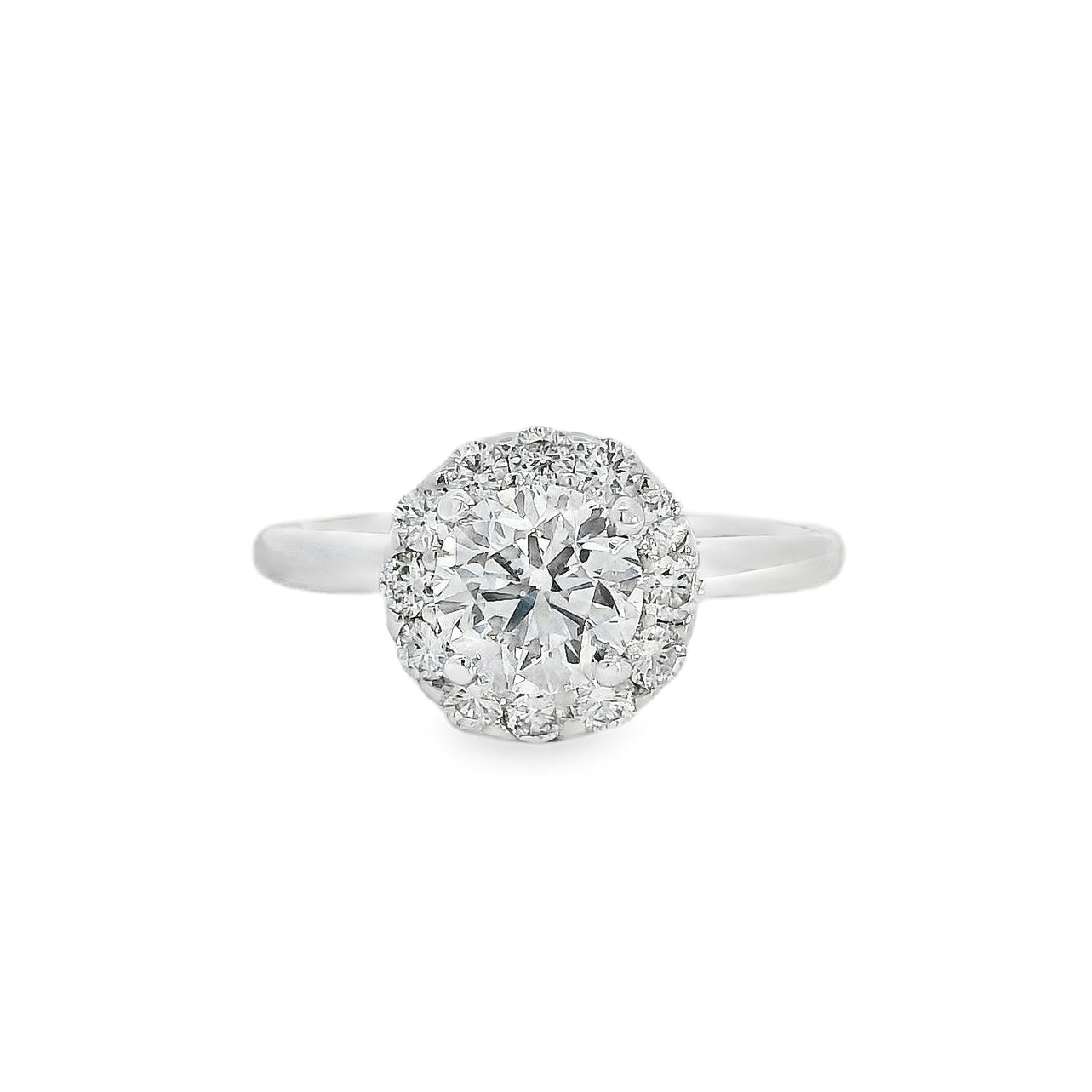 14k White Gold GIA Certified 1.02ct Round Brilliant Cut Diamond Engagement Ring