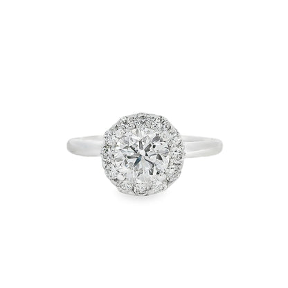14k White Gold GIA Certified 1.02ct Round Brilliant Cut Diamond Engagement Ring