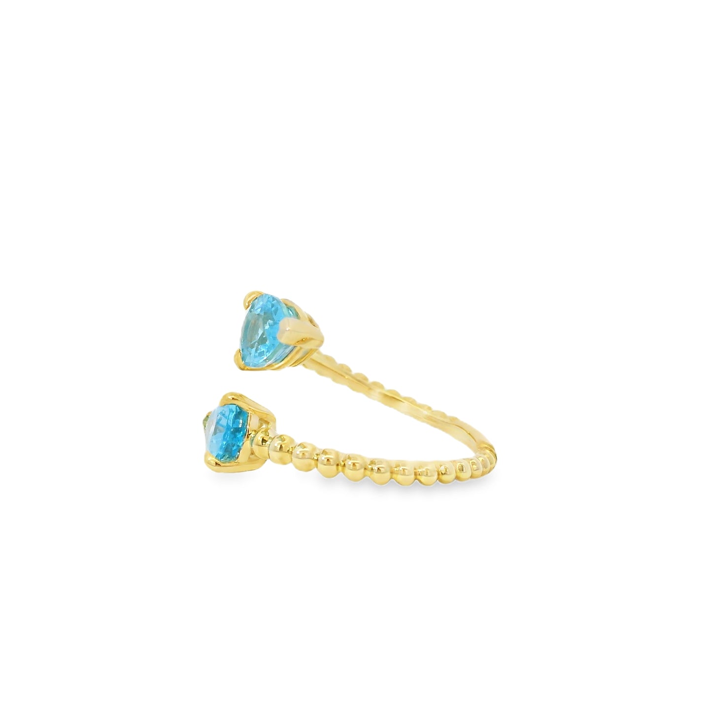 Gabriel and Co. 14k Yellow Gold Bujukan 3.02ctw Swiss Blue Topaz Bypass Ladies Ring