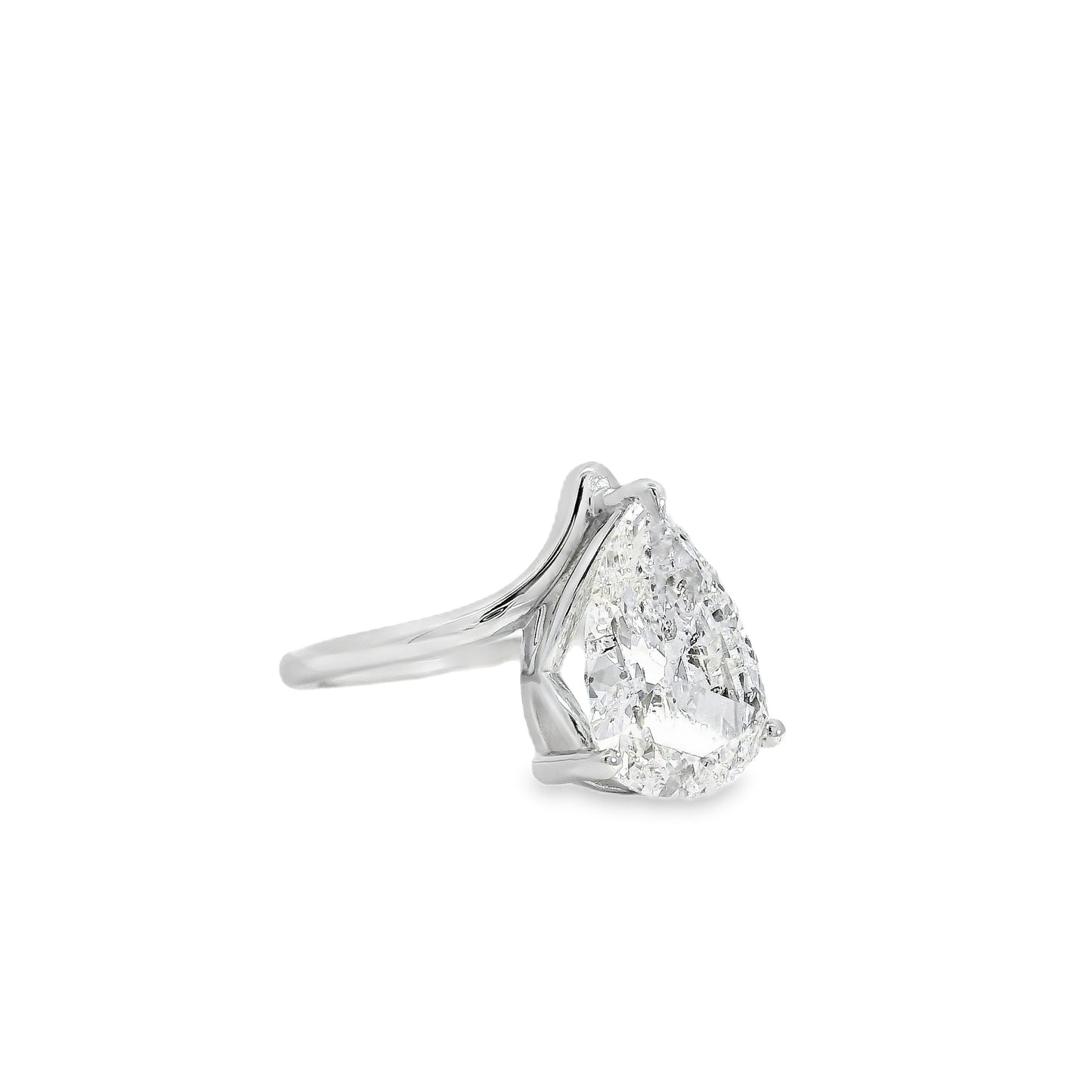 14k White Gold 2.88ct Pear Cut Diamond Engagement Ring