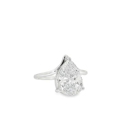 14k White Gold 2.88ct Pear Cut Diamond Engagement Ring