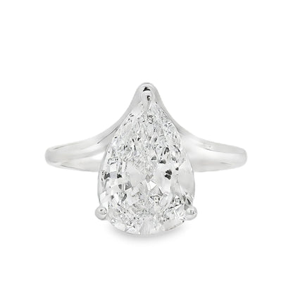 14k White Gold 2.88ct Pear Cut Diamond Engagement Ring