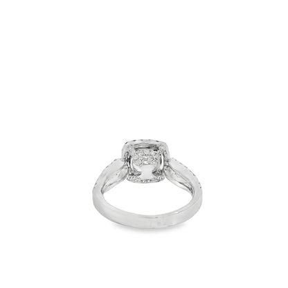 14k White Gold GIA Certified 1.03ct Round Brilliant Diamond Wide Engagement Ring