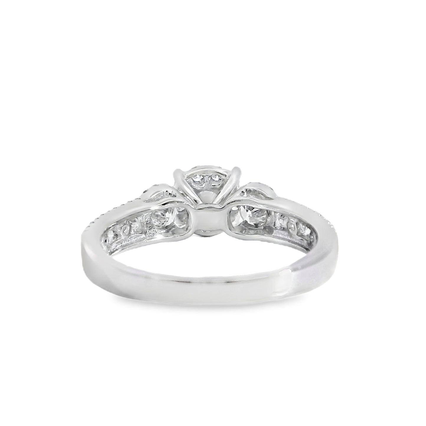 18k White Gold 1.22ctw Natural Round Brilliant Cut Diamond Engagement Ring