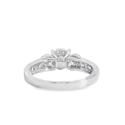 18k White Gold 1.22ctw Natural Round Brilliant Cut Diamond Engagement Ring