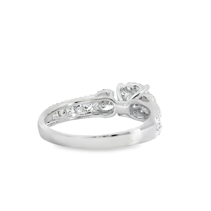 18k White Gold 1.22ctw Natural Round Brilliant Cut Diamond Engagement Ring